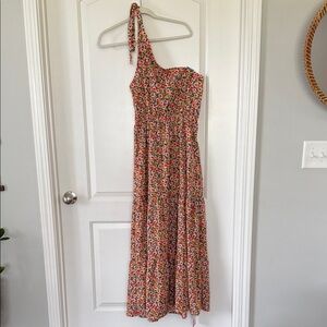 Elegant One-Shoulder Floral Dress